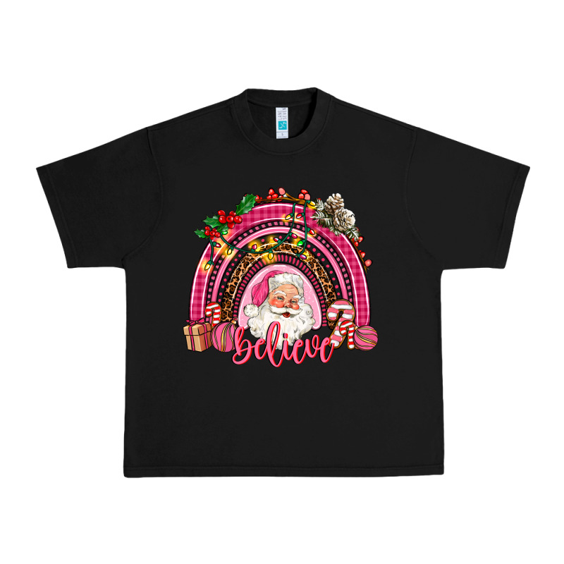 Pink Christmas Believe  Rainbow Urban Heavy Tee by AdoDesignShop | Teevron