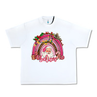 White pink christmas believe  rainbow Urban Heavy Tee - AdoDesignShop