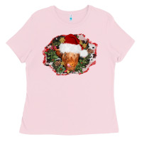 Bubblegum Pink christmas heifer Ladies Tee - AdoDesignShop