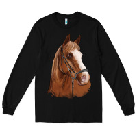 Black horse portrait Long Sleeve Tee - Artiststas