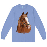 Colony Blue horse portrait Long Sleeve Tee - Artiststas