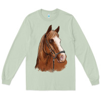 Matcha horse portrait Long Sleeve Tee - Artiststas