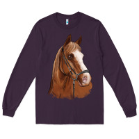 Plum horse portrait Long Sleeve Tee - Artiststas