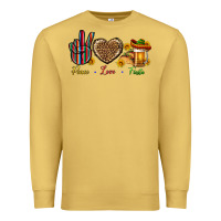 Antique Gold Peace Love Fiesta Premium Sweatshirt - BundleAndBundleShop