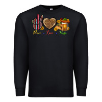 Black Peace Love Fiesta Premium Sweatshirt - BundleAndBundleShop