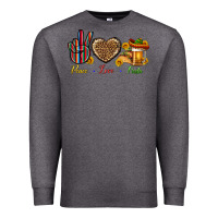 Charcoal Heather Peace Love Fiesta Premium Sweatshirt - BundleAndBundleShop