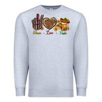 Heather Grey Peace Love Fiesta Premium Sweatshirt - BundleAndBundleShop