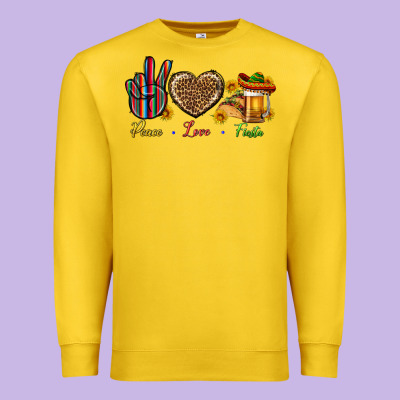 Peace Love Fiesta Premium Sweatshirt Designed By Bundleandbundleshop