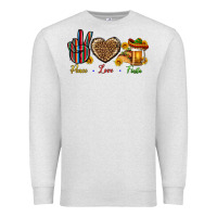 Oatmeal Heather Peace Love Fiesta Premium Sweatshirt - BundleAndBundleShop