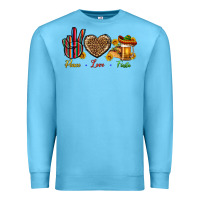 Ocean Blue Peace Love Fiesta Premium Sweatshirt - BundleAndBundleShop