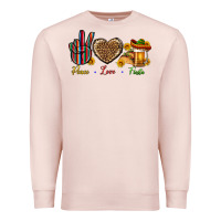 Pale Pink Peace Love Fiesta Premium Sweatshirt - BundleAndBundleShop