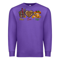 Purple Peace Love Fiesta Premium Sweatshirt - BundleAndBundleShop