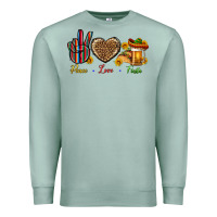 Seafoam Peace Love Fiesta Premium Sweatshirt - BundleAndBundleShop