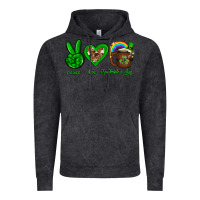 Vintage Black Peace love luck St. Patrick's Day Vintage Hoodie - Neo Western