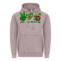 Vintage Zinc Peace love luck St. Patrick's Day Vintage Hoodie - Neo Western