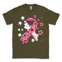 Army Green teeth and flower cancer ribbon Classic Tee - AdoDesignShop