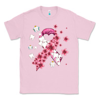 Bubblegum Pink teeth and flower cancer ribbon Classic Tee - AdoDesignShop
