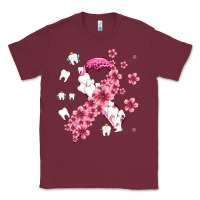 Burgundy teeth and flower cancer ribbon Classic Tee - AdoDesignShop