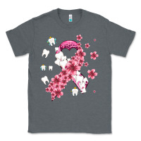Charcoal Heather teeth and flower cancer ribbon Classic Tee - AdoDesignShop