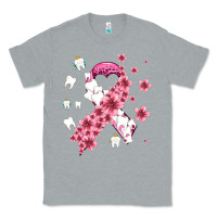 Heather Grey teeth and flower cancer ribbon Classic Tee - AdoDesignShop