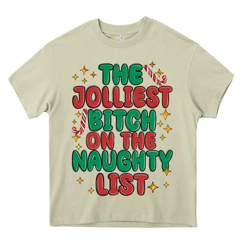 The Jolliest Bitch On The Naughty List Heavy Core Tee by MaliasSmallBusiness | Teevron