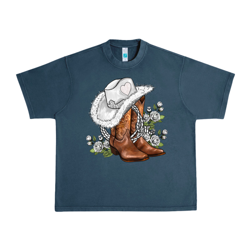 White  Cowgirl  And Roses Urban Heavy Tee by AdoDesignShop | Teevron