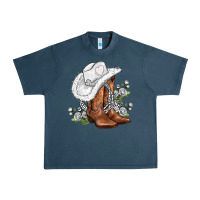Midnight Navy white  cowgirl  and roses Urban Heavy Tee - AdoDesignShop