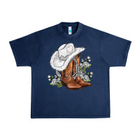 Navy white  cowgirl  and roses Urban Heavy Tee - AdoDesignShop
