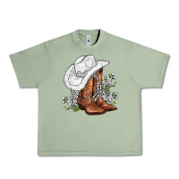 Oil Green white  cowgirl  and roses Urban Heavy Tee - AdoDesignShop