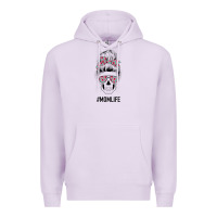 Lilac Pink Flower on Cyan Background Mom Skull Premium Hoodie - Bettercallsaul
