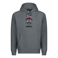 Rock Pink Flower on Cyan Background Mom Skull Premium Hoodie - Bettercallsaul
