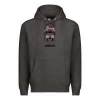 Smoke Pink Flower on Cyan Background Mom Skull Premium Hoodie - Bettercallsaul