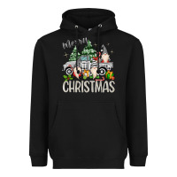 Black merry christmas gnomes truck Heavyweight Hoodie - MaliasSmallBusiness