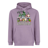 Lavender merry christmas gnomes truck Heavyweight Hoodie - MaliasSmallBusiness