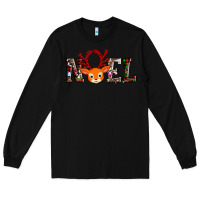 Black noel reindeer Long Sleeve Tee - AdoDesignShop