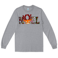 Heather Grey noel reindeer Long Sleeve Tee - AdoDesignShop