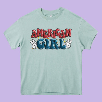 American Girl Heavy Core Tee Designed By Maliassmallbusiness