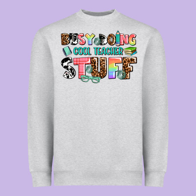 Busy Doing Cool Teacher Stuff Heavyweight Sweatshirt Designed By Adodesignshop
