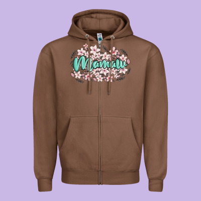 Mamaw Zipper Hoodie Designed By Maliassmallbusiness