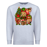 Heather Grey Christmas Elf Truck Premium Sweatshirt - BundleAndBundleShop