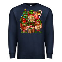 Navy Christmas Elf Truck Premium Sweatshirt - BundleAndBundleShop