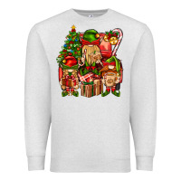 Oatmeal Heather Christmas Elf Truck Premium Sweatshirt - BundleAndBundleShop