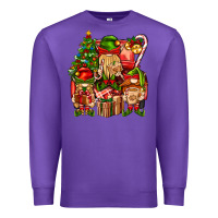 Purple Christmas Elf Truck Premium Sweatshirt - BundleAndBundleShop
