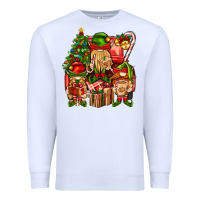 White Christmas Elf Truck Premium Sweatshirt - BundleAndBundleShop