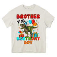 Cream brother of the birthday boy t rex Heavy Core Tee - Artiststas