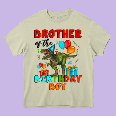Brother Of The Birthday Boy T Rex Heavy Core Tee Designed By Artiststas