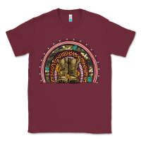 Burgundy soldier boots camouflage leopard gemstone rainbow Classic Tee - Artiststas