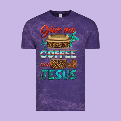Give Me Coffee And Jesus Vintage Tee Designed By Bundleandbundleshop