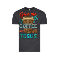 Vintage Black give me coffee and jesus Vintage Tee - BundleAndBundleShop