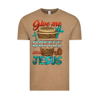 Vintage Coffee give me coffee and jesus Vintage Tee - BundleAndBundleShop